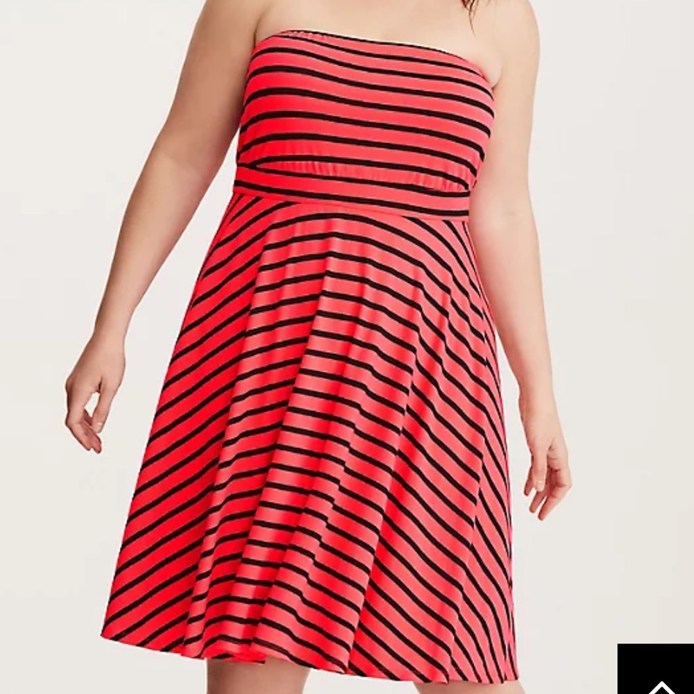 NWT Torrid Striped Strapless Skater Dress 5X